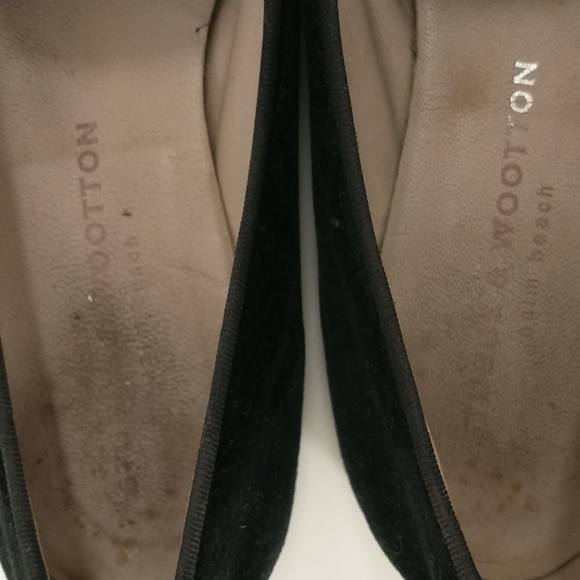 Black Velvet LOVE Flats Stubbs & Wootton Slipper Shoe Made in Spain Embroidered - Picture 4 of 11